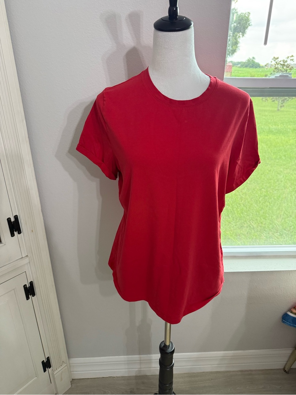a new day Red Short Sleeve Crewneck Tee